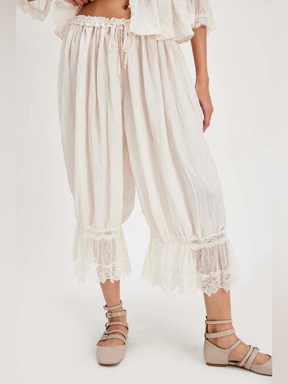Intimately Free People Ivory Lace Ruffle Two-Piece Set - Picture 3 of 15